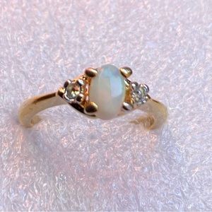 14kt GE ESPO stamped Gold fill with fire opal ring